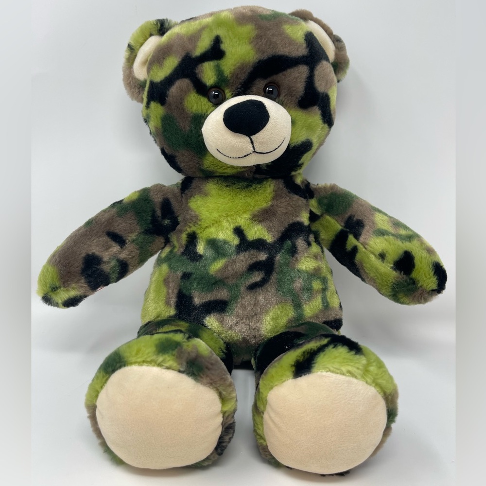 BUILD-A-BEAR: Camoflauge/Army Teddy Bear, Green/Brown